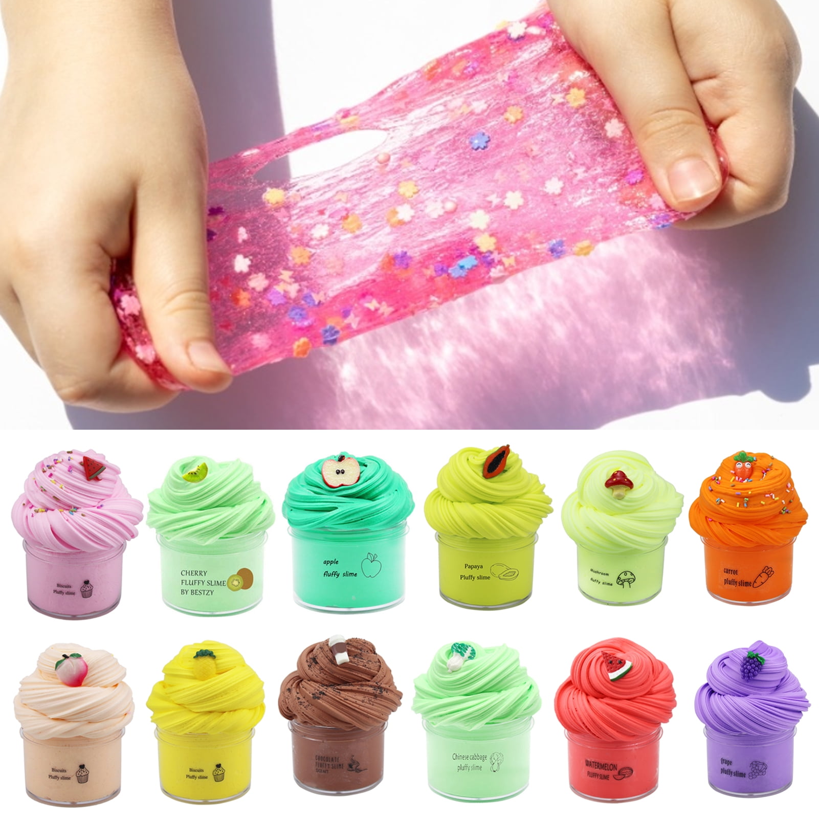 Slime Beurre Bleu 200 Ml – Kit Créatif Avec Accessoires Biscuits – Cadeau Enfant 6+ – Anti-stress, Doux Et Extensible