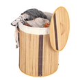 thumbnail image 1 of Vintiquewise QI004430-N_RO Round Foldable Coconut Stick Laundry Hamper with Lid and Handles for Easy Carrying, 1 of 1