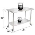 thumbnail image 3 of BeesClover Stainless Steel Table for Prep & Work with Backsplash, Kitchen Heavy Duty Table with Adjustable Under Shelf and Foot for Restaurant, Home and Hotel, 3 of 7