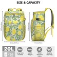 thumbnail image 2 of Floral Lemon Print Backpack Cooler, Insulated Leakproof Lunch Bag for Tropical and Summer Activities, 2 of 4