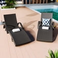 thumbnail image 2 of MODERNLUXE 80" Wicker Outdoor Chaise Lounge Chair Set of 2, Patio Rattan Reclining Chair with 4-Position Adjustable Back & Pull-out Side Table,Pool Lounge Chairs for Garden Beach Patio Poolside & Deck, 2 of 10