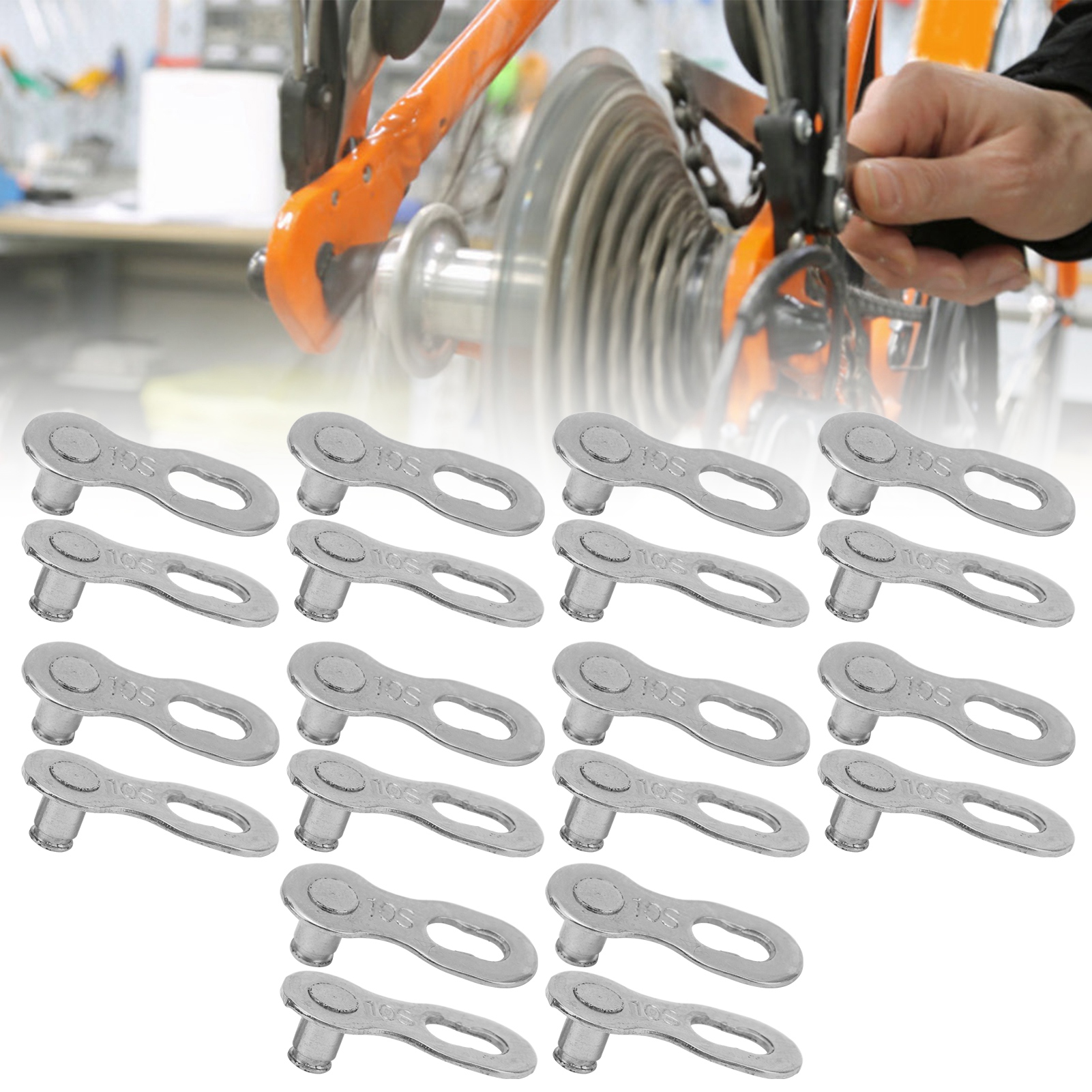Fdit 10 Pair 10 Speed Steel Bike Bicycle Chain Missing Link Connector Parts Cycling Accessory,10 Speed Chain Link,Bicycle Chain Missing Link