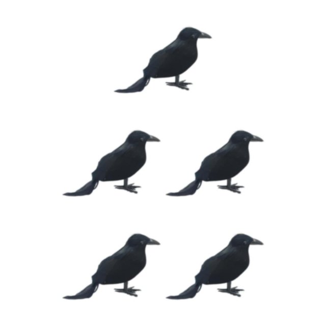 kurtrusly Horror Props For Halloween - High Simulation Black Crow Ornament For Festive Straight crow 5Set