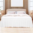 thumbnail image 2 of PiccoCasa Polyester Brushed Bed Skirt with Elastic Dust Ruffles 16" Drop, Queen Snow White, 2 of 9