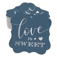 thumbnail image 1 of Inkdotpot Pack Of 50 Love Is Sweet Wedding Paper Tags DIY Craft Bracket Shape Real Silver Foil Hang Tags, 1 of 1