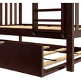 thumbnail image 4 of BEDSMART Solid Wood Twin Over Twin Bunk Bed With Trundle | Espresso, 4 of 4