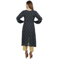 thumbnail image 4 of Moomaya Kurti Ligne A à Manches Longues Imprimées pour Femmes, Rayonne Froissée, Blouse Ethnique Indienne de Designer, 4 of 7