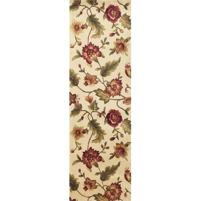 HomeRoots 352814 2 ft. 6 in. x 8 ft. Runner Wool Ivory Area Rug