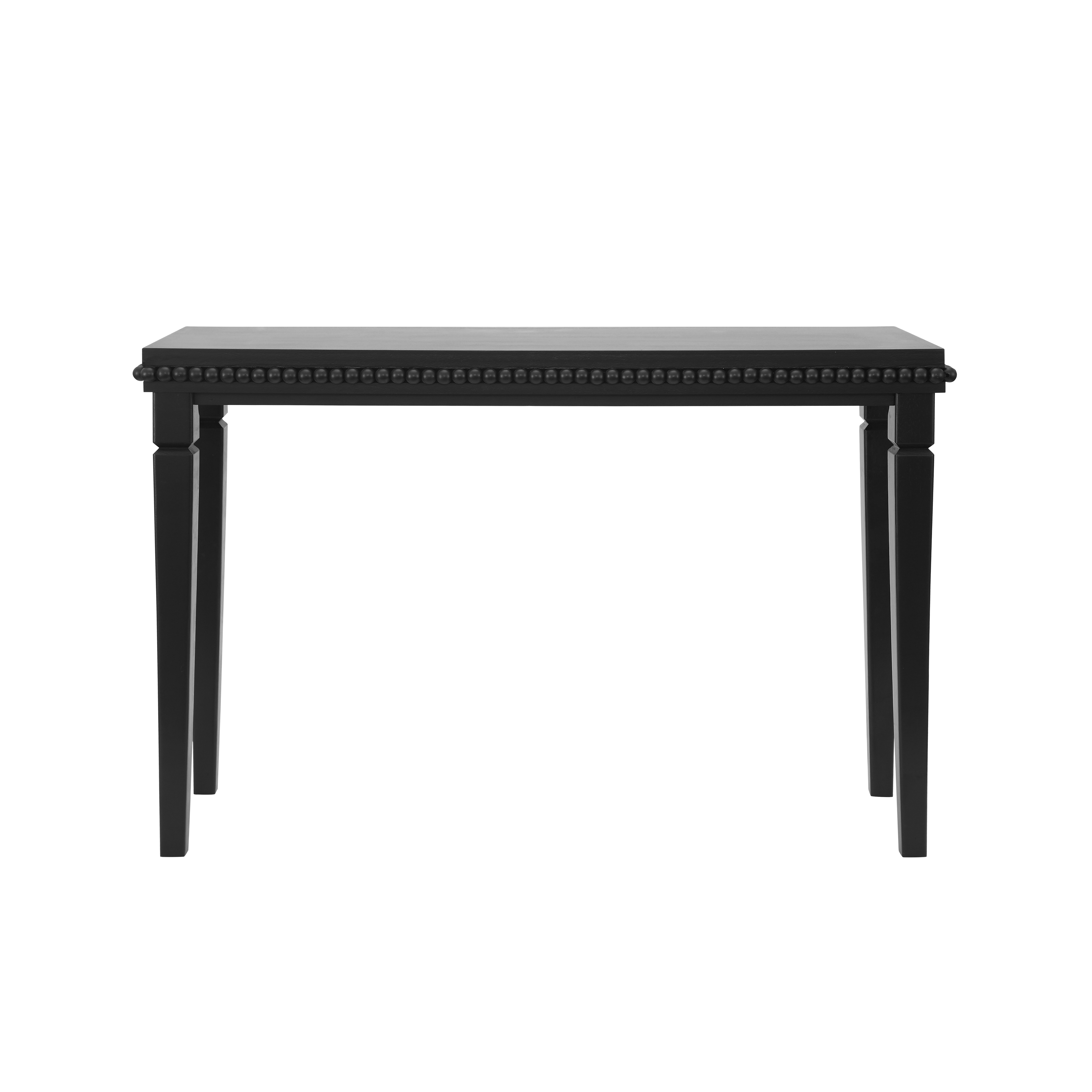 Noble House Table Console de Ferme avec Garniture Perlée, Placage de Bois Naturel Table de Canapé d'Entrée pour Salon et Couloir, Noir