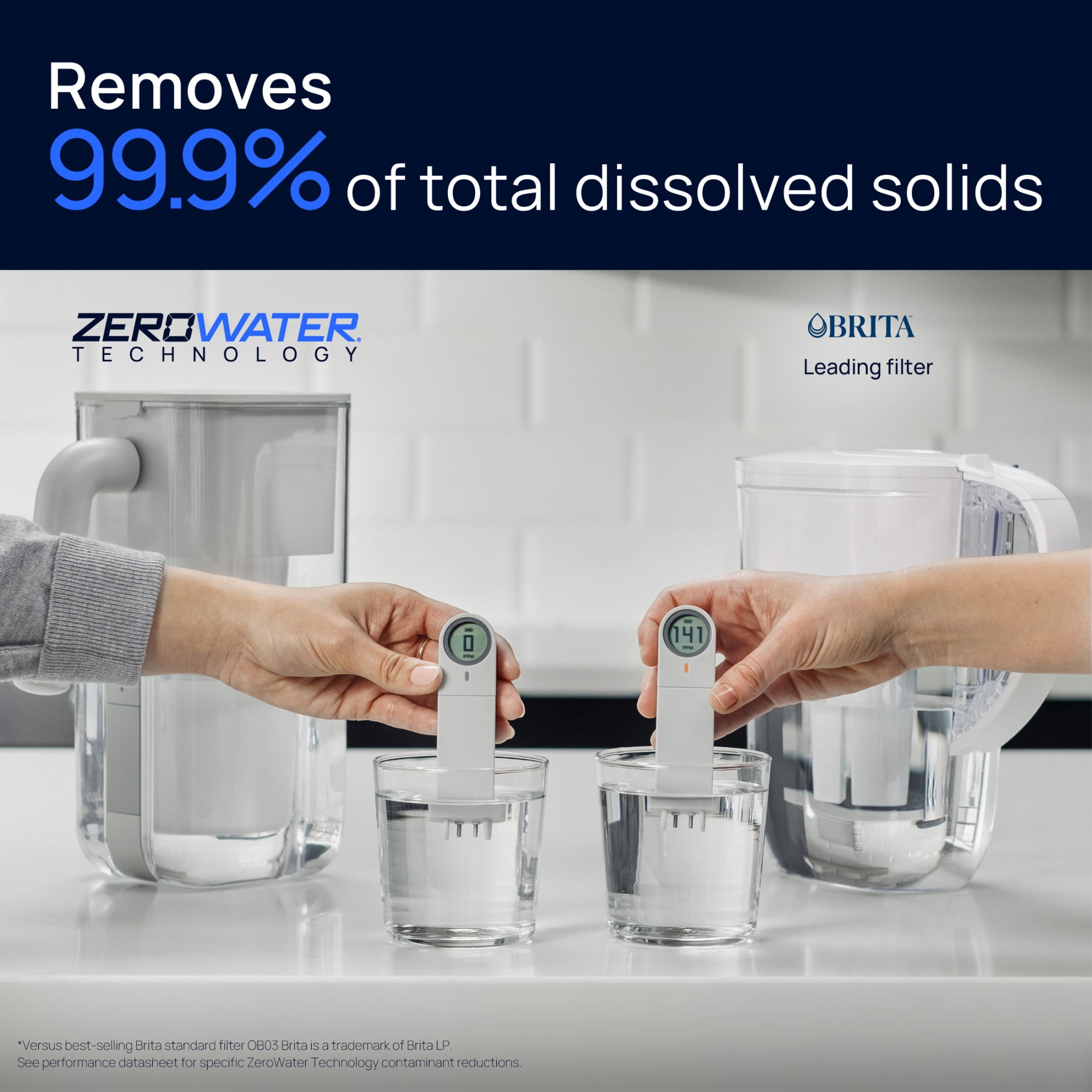 Pichet filtrant Culligan avec technologie ZeroWater de tasses avec filtre à eau avancé à 5 étapes