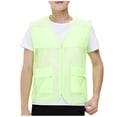 thumbnail image 1 of Cameland Plus Size Men Vest Tops Solid-Color Convenient Mesh Outdoor Breathable Zipper Pockets V-Neck Tank Top, 1 of 7