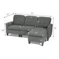 thumbnail image 4 of Costway Convertible Sectional Sofa Couch L-Shaped Couch Back Cushion Dark Gray, 4 of 9