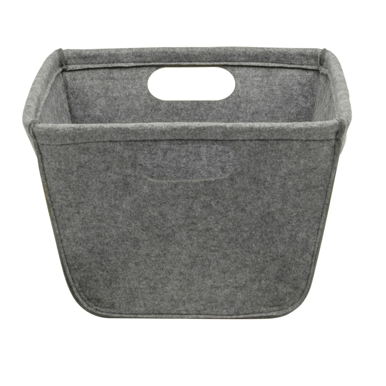 Felt Construction Storage Basket with Smiling Bear Face Patch