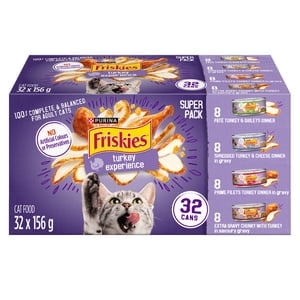 Friskies Turkey Experience Pack de variétés Super Pack, aliments pour chats mouillés 32 x 156 g