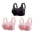 thumbnail image 1 of Timegard 3pc Bra for Women No Underwire Mesh Adjustable Strap Full Support Comfortable Seniors Bras, 1 of 6