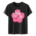 thumbnail image 4 of LUOGENLI T-shirts pour Femmes Mode Décontractée Chemises Imprimées Col Rond Manches Courtes Tee Tops Tunique Blouse T-shirts Graphiques Vêtements d'Été Pêche Noir TG, 4 of 4