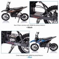 thumbnail image 3 of 36V Kids Ride on Dirt Bike,15.5MPH Fast Speed Electric Battery-Powered Off-Road Motorcycle with 500W Brushed Motor,Max Load 175 lbs,LED Light,Leather Seat,Disc Brake,Air-Filled Tires,(Blue), 3 of 6
