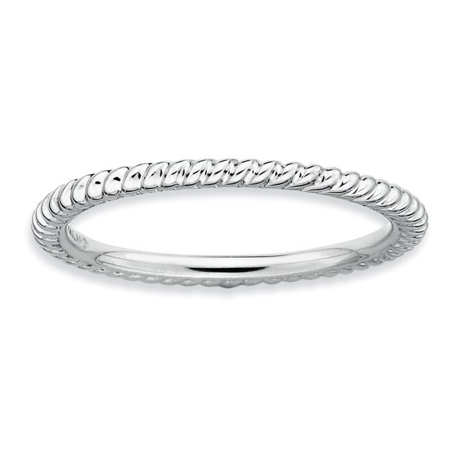 Bague Empilable Torsadée en Argent Sterling 925 Fantaisie/
