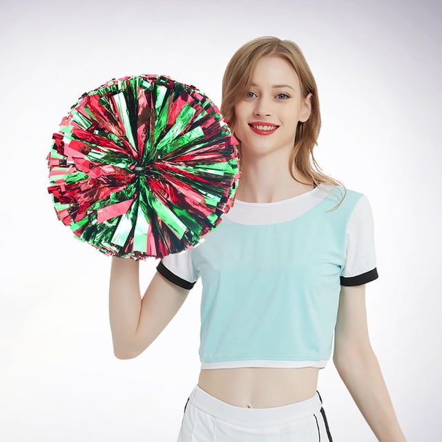 Fleurs de Cheerleading Portatives pour Événements et Fêtes, Activités Sportives, Performance Légère, Design de Boucle Double Colorée, 2 Pcs