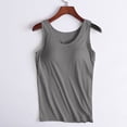 thumbnail image 2 of FAIWAD Built-in-Bra Tanks Tops for Womens Sleeveless Round Neck Wide Strap Basic Stretch Crop Tops, 2 of 7