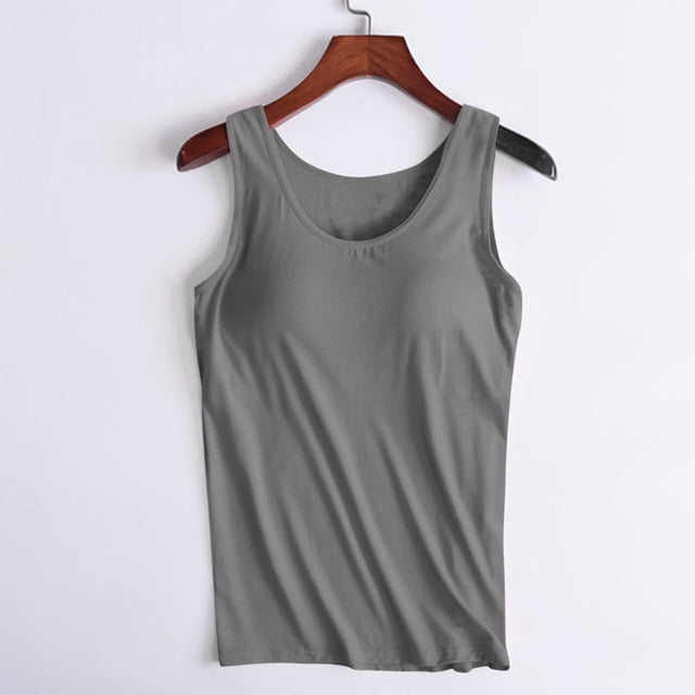 Tank Top with Built in Bras Summer Top for Women Workout Basic Top