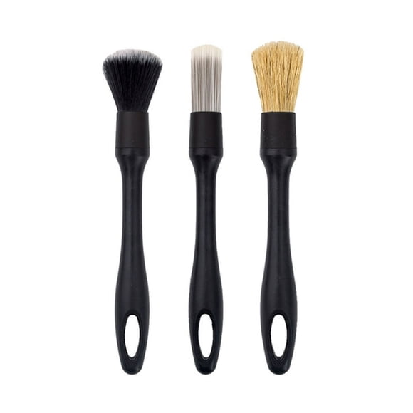 3Pcs/Set Car Detailing Brushes Multifunctional Soft Dense Bristles Ergonomic Design Comfortable Grip Labor-saving Sweeping with H