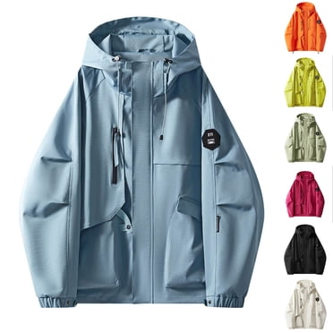 Sentmoon Womens Ski Jacket Waterproof Insulated Plus Size Hooded Neck Long Sleeve Coat Women Zipper Solid Color Windproof Travel Clothes Women with Pockets Fall and Winter