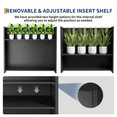 thumbnail image 4 of Jardinière Surélevée en Acier de 34 Pouces avec Tablette, Bac à Plantes en Métal Robuste avec Drainage Réglable, Grand Pot de Fleurs d'Extérieur pour Patio Balcon Intérieur, Noir, 4 of 7