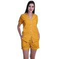 thumbnail image 1 of Moomaya Ensemble de Pyjama en Coton pour Femmes, Chemise de Nuit à Col Cranté à Manches Courtes, 1 of 6