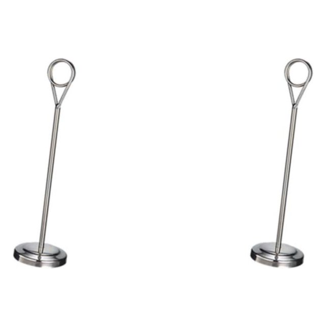 Baohd Contemporary Table Number Holder Photo Stand for Trendy Hotel Settings Silvery 25cm 2Set