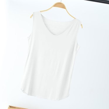 Débardeur pour Femmes, Camisole Unie pour Femmes Débardeur Ample Sans Manches à Col en V pour Femmes