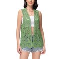 thumbnail image 1 of Women's Floral Crochet Lace Trim Open Front Cardigan, 1 of 5