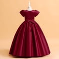 thumbnail image 4 of RXIRUCGD 2025 Vêtements d'Été pour Enfants Robe pour Enfants Couleur Unie Satin Robe Princesse Fête d'Anniversaire Mode Spectacle Robe Piano, 4 of 8