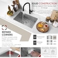 thumbnail image 3 of Stylish Undermount 28" Stainless Steel Single-Bowl Kitchen Sink with 2 Accessories S-306XG, 3 of 11