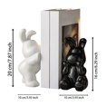 thumbnail image 4 of Hearth & Gear Modern Ceramic Bookends With Rabbit Design Decorative Desk Items For Bookshelves And Giving Set Of 2 With Books Elegant And Stylish Ornament Knitting Ornament Christmas Keepsake Ornament, 4 of 6