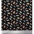 thumbnail image 1 of Soimoi Black Heavy Canvas Fabric Artistic Feather Print Sewing Fabric Yard 58 Inch Wide, 1 of 5