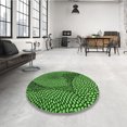thumbnail image 4 of Ahgly Tapis Rond Lavable en Machine Intérieur Transitionnel Vert Émeraude Profond, 3 Pieds Rond, 4 of 7