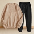 thumbnail image 4 of Yuyuzo Sweatsuits for Women Crewneck Sweatshirts Jogger Sweatpants 2 Piece Outfits Color Block Tracksuits, 4 of 6