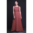 thumbnail image 2 of Bimba Robe Longue Maxi à Col Rond pour Femmes en Damas Imprimé, Robe de Soirée - Grand, 2 of 6