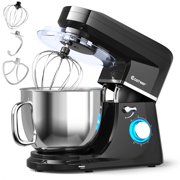 Costway 7.5 QT Tilt-Head Stand Mixer 6 Speed 660W with Dough Hook Beater Black