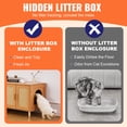 thumbnail image 3 of VEVOR Cat Litter Box Enclosure Wooden Litter Box Furniture Hidden for 2 Cats, 3 of 9