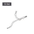 thumbnail image 3 of Unique Bargains 10Sets 3mm Leather Cord End Caps with Lobster Clasps & Extender Chain for DIY, Rhodium Tone, 3 of 7