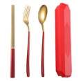 thumbnail image 1 of 1 Set Portable Cutlery Stainless Steel Chopsticks Dinnerware Flatware With Box, 1 of 8