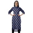 thumbnail image 1 of Moomaya Kurti Tunique Imprimée à Col Mandarin Longueur Genou pour Femmes Vêtements Porter, 1 of 6