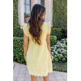 thumbnail image 4 of ORUYROP Robe Barboteuse de Californie avec Shorts en Dessous, Poches, Ample, Été, Col en V, Jupe en Dentelle Ajourée, Unie, Manches à Volants, Robe, 4 of 7