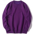 thumbnail image 1 of RXIRUCGD Chandail de Sport pour Homme à Col Rond, Chandail Molletonné à Enfiler à Manches Longues, Uni, Violet, Taille : S, 1 of 3