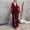 Red, variant on Clothing Womens V Neck Button Fashion Lace Long Dress Long Sleeve Dress Elegant Court Style