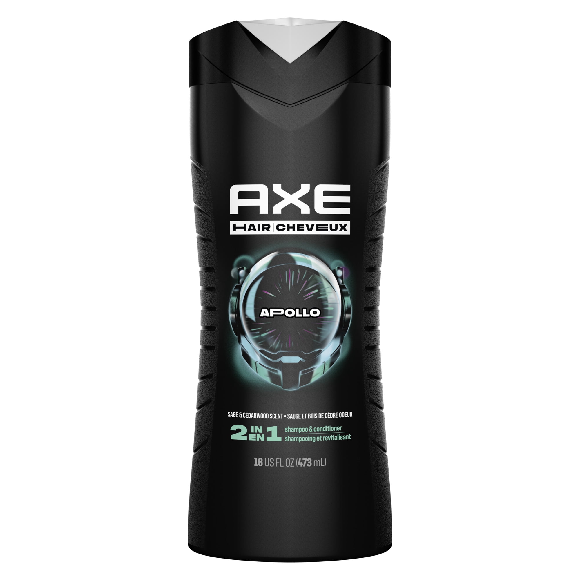 AXE Shampooing et Revitalisant 2-en-1 Apollo Parfum de Sauge et Bois de Cèdre, 473 ml