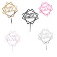 thumbnail image 4 of pitrice Square Happy Birthday Cake Topper Acrylic Insert Cake Card DIY Glitter Cupcake Smash Candle Stick, 4 of 9