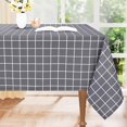 thumbnail image 1 of Rectangle Waterproof Fabric Table Cloth, Plaid Stain Resistant Polyester Tablecloth, Washable Cloth Table Cover for Fall Halloween Decor, Dining Room, Outdoor (60" x 102", Grey), 1 of 6
